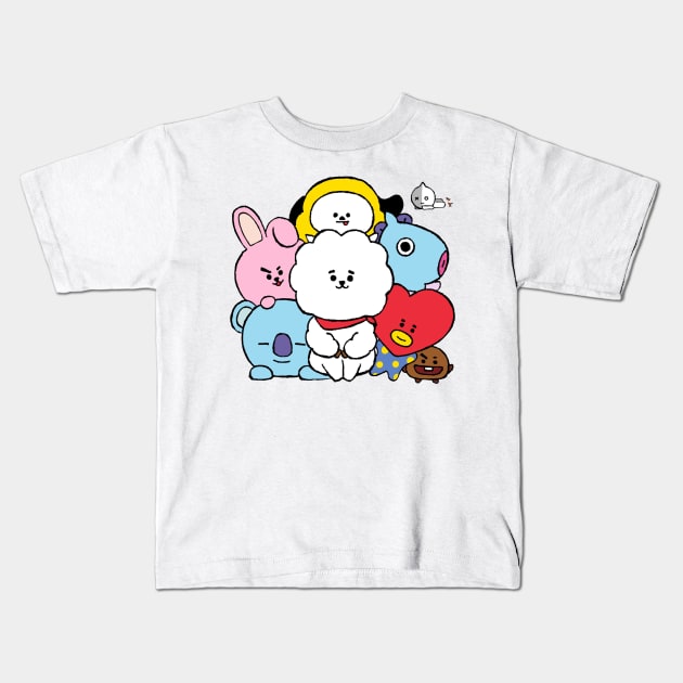 BT21 ALL CHARACTER HOODIE Kids T-Shirt by PNKid